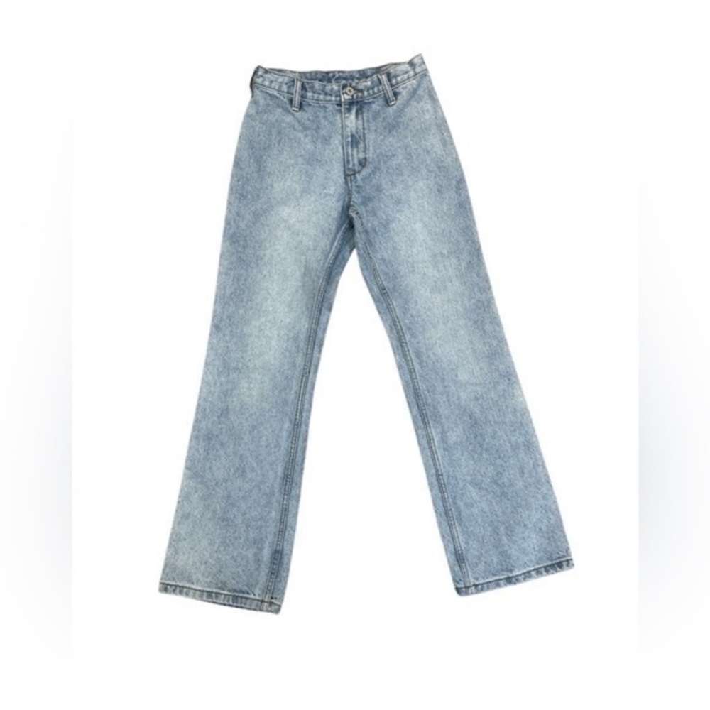Brandy Melville J. Galt 100% Cotton Wide Leg Jeans in Light Wash Blue, Small